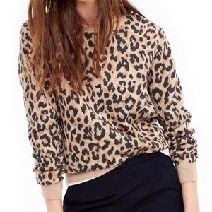 J. Crew Merino Wool Leopard Pullover Sweater M, EUC